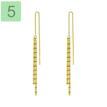 Aretes Estrella con Cadena Colgante