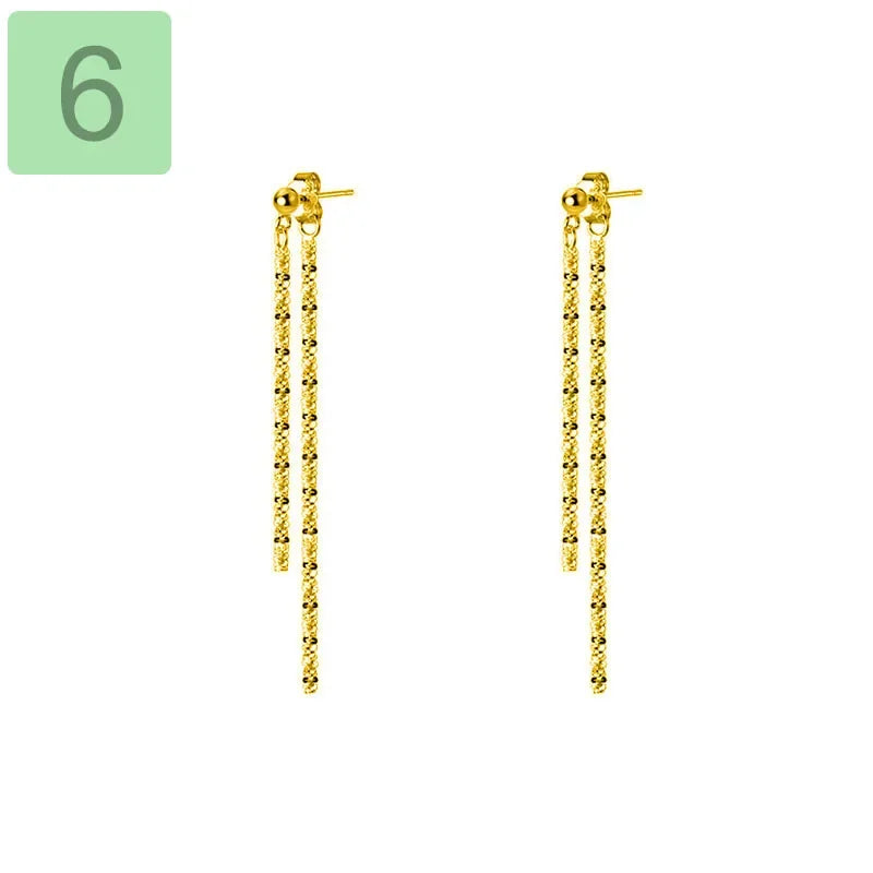 Aretes Estrella con Cadena Colgante
