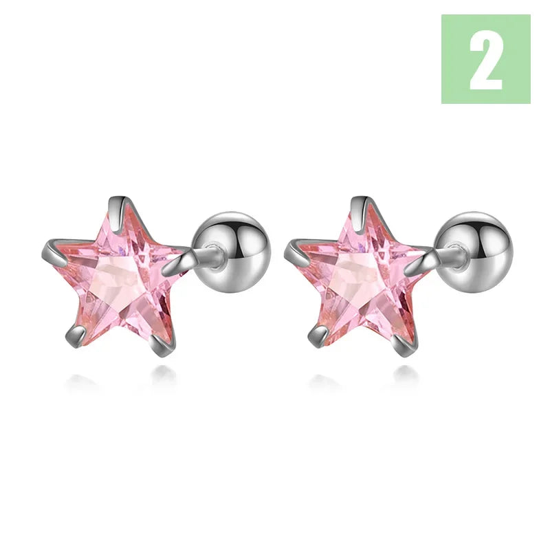 Aretes Estrella Romántica con Zirconias