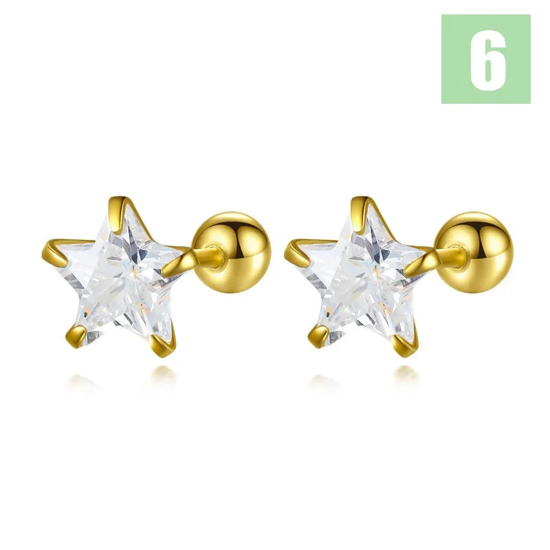 Aretes Estrella Romántica con Zirconias