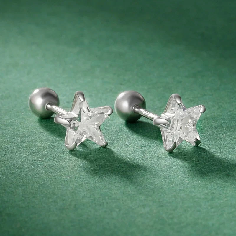 Aretes Estrella Romántica con Zirconias