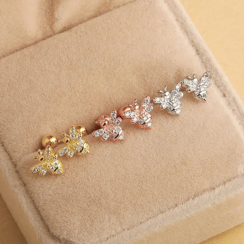 Aretes Abeja de Rosca