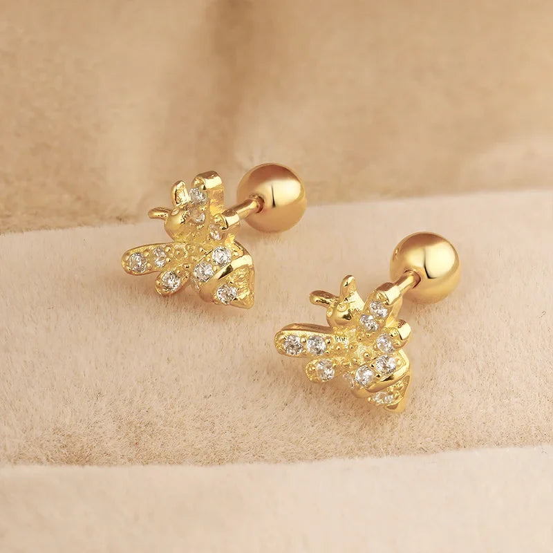 Aretes Abeja de Rosca