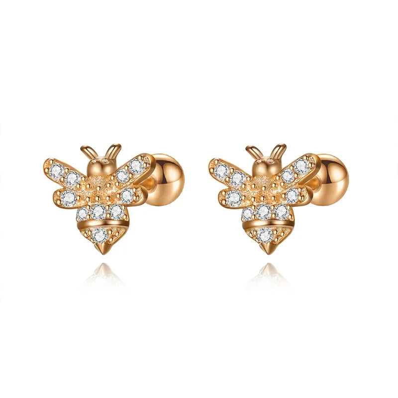 Aretes Abeja de Rosca