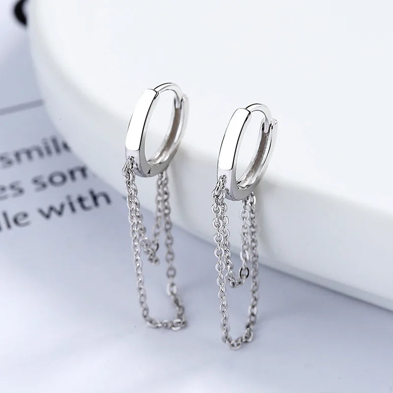 Arracadas con Cadena Doble