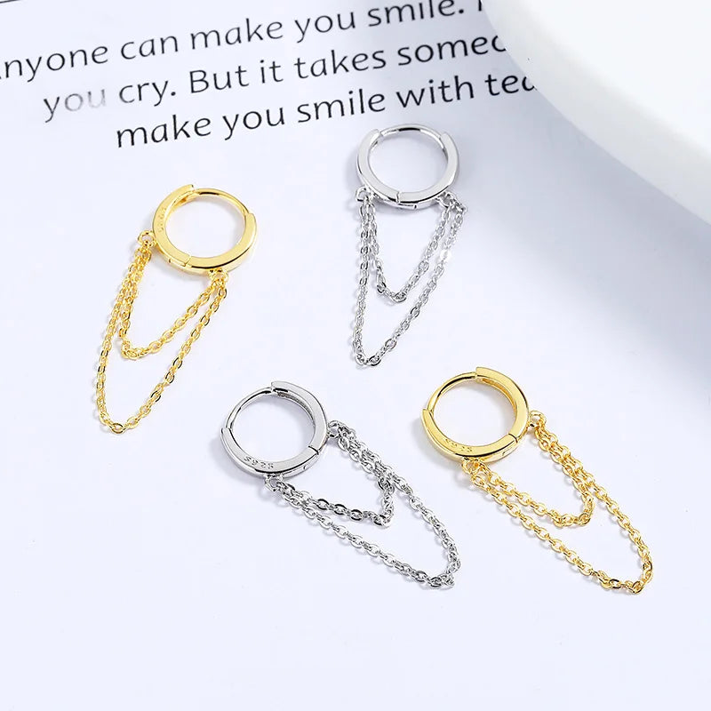 Arracadas con Cadena Doble