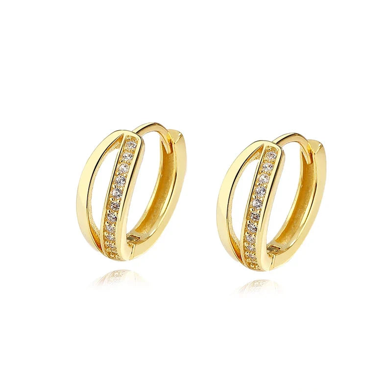 Arracadas con Dije Colgante de Zirconias