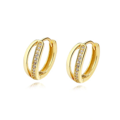 Arracadas con Dije Colgante de Zirconias