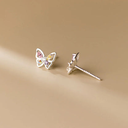 Aretes Mariposa con Zirconias de Color