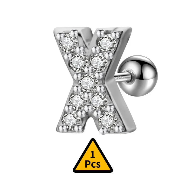 Aretes Inicial con Zirconias de Rosca