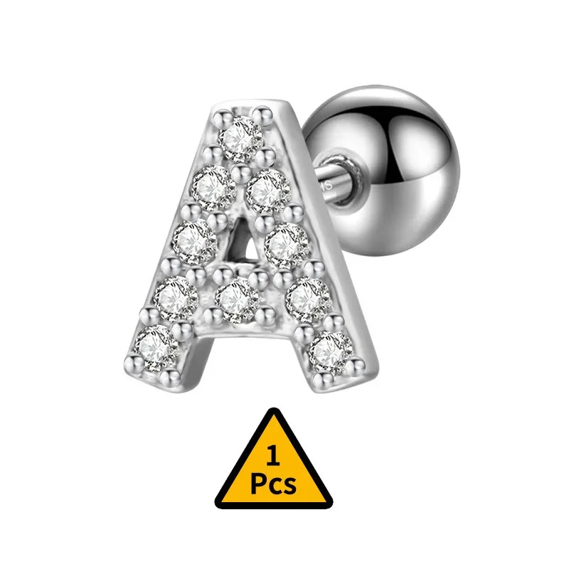 Aretes Inicial con Zirconias de Rosca