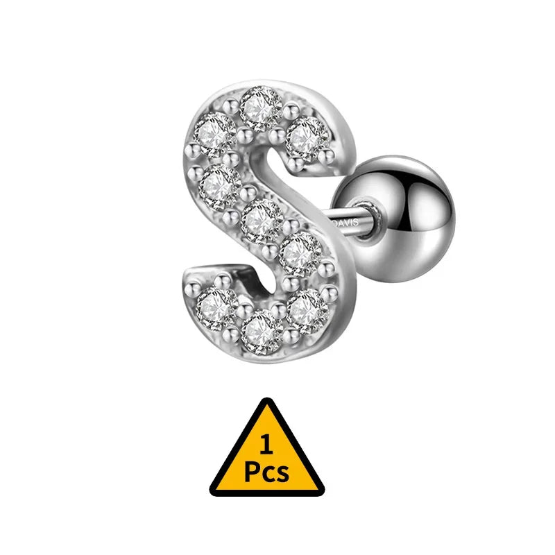 Aretes Inicial con Zirconias de Rosca