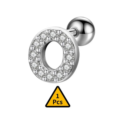 Aretes Inicial con Zirconias de Rosca