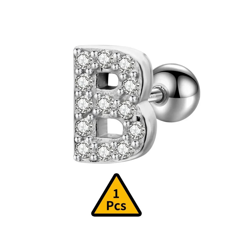 Aretes Inicial con Zirconias de Rosca