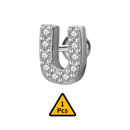 Aretes Inicial con Zirconias de Rosca