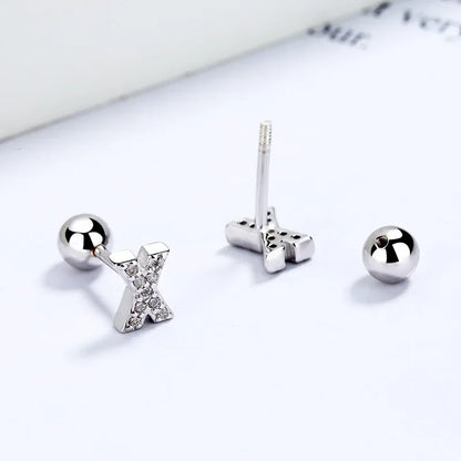 Aretes Inicial con Zirconias de Rosca