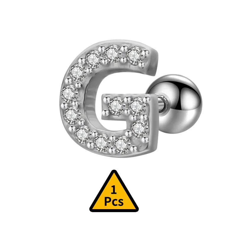 Aretes Inicial con Zirconias de Rosca