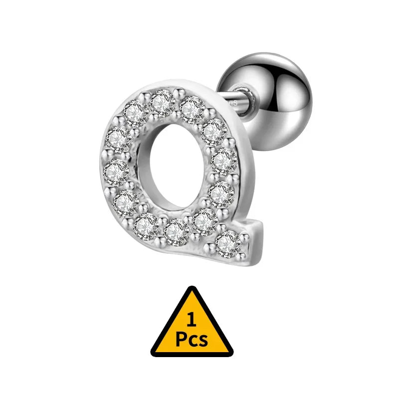 Aretes Inicial con Zirconias de Rosca