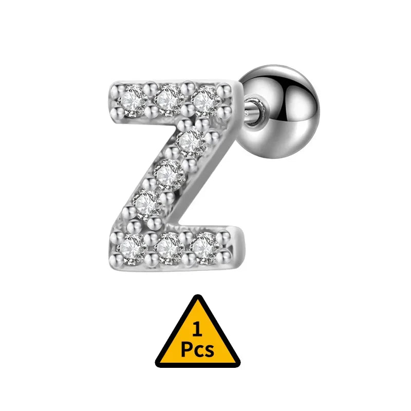 Aretes Inicial con Zirconias de Rosca