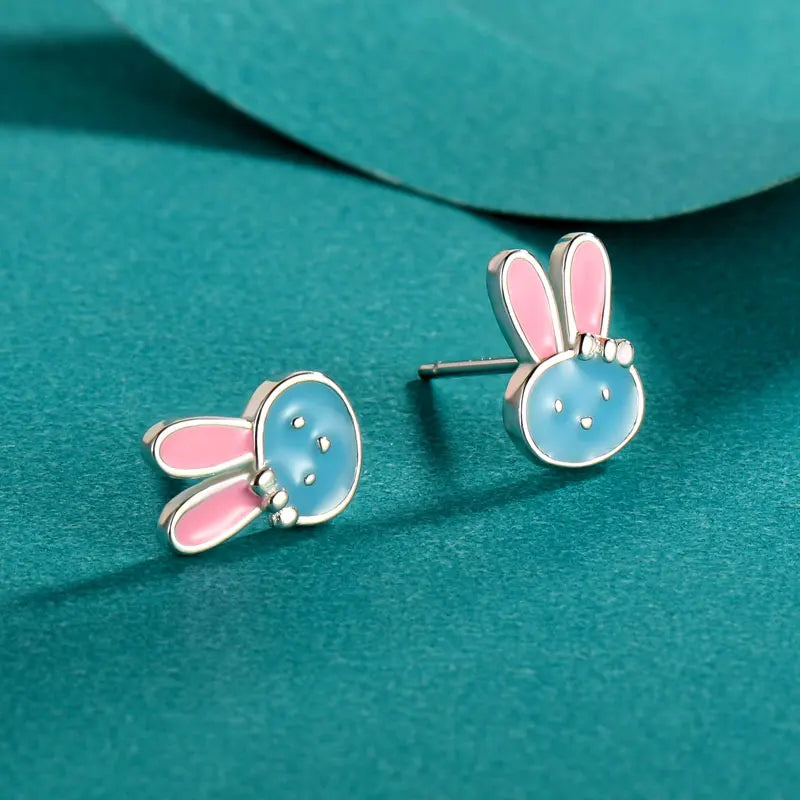 Aretes Conejito Esmaltado