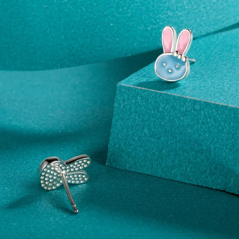 Aretes Conejito Esmaltado