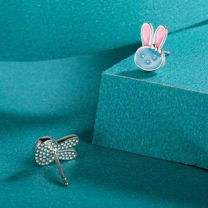 Aretes Conejito Esmaltado
