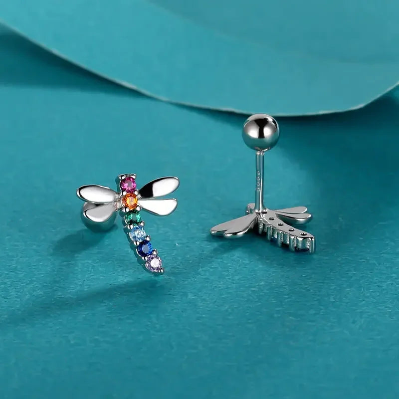 Aretes Libélula con Zirconias y Rosca