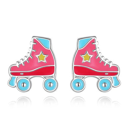 Aretes Patines Esmaltados