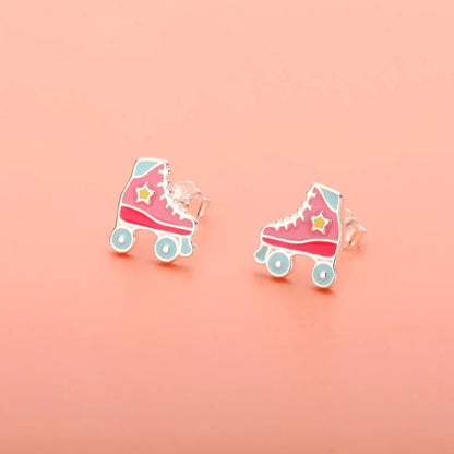 Aretes Patines Esmaltados