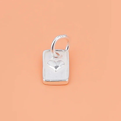 Dije Rectangular con Corazón Doble Cara