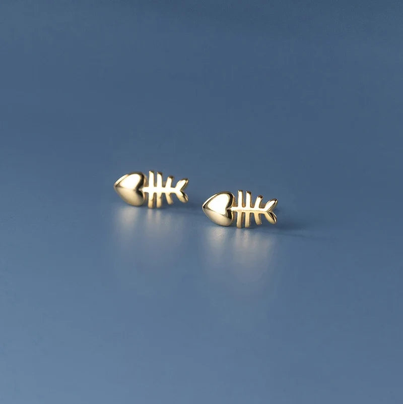 Aretes Pececito en Plateado o Dorado