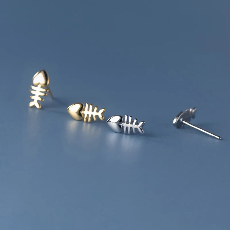 Aretes Pececito en Plateado o Dorado