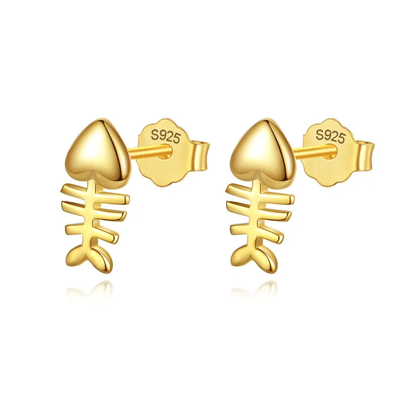 Aretes Pececito en Plateado o Dorado