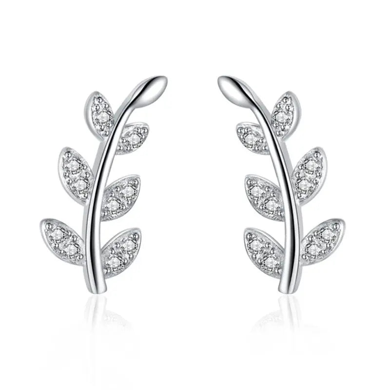 Aretes Hoja con Zirconias