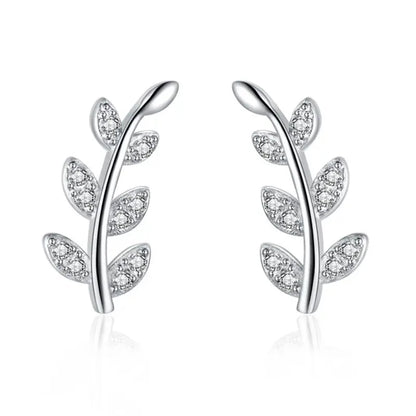 Aretes Hoja con Zirconias