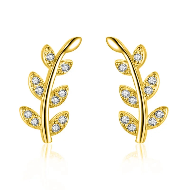 Aretes Hoja con Zirconias