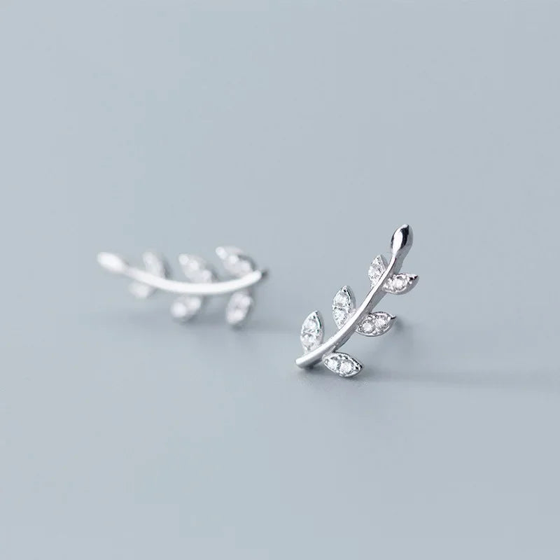 Aretes Hoja con Zirconias
