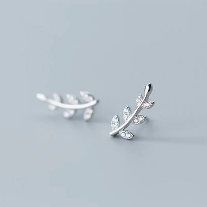 Aretes Hoja con Zirconias
