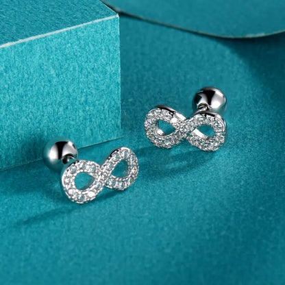 Aretes Infinito con Zirconias y Rosca