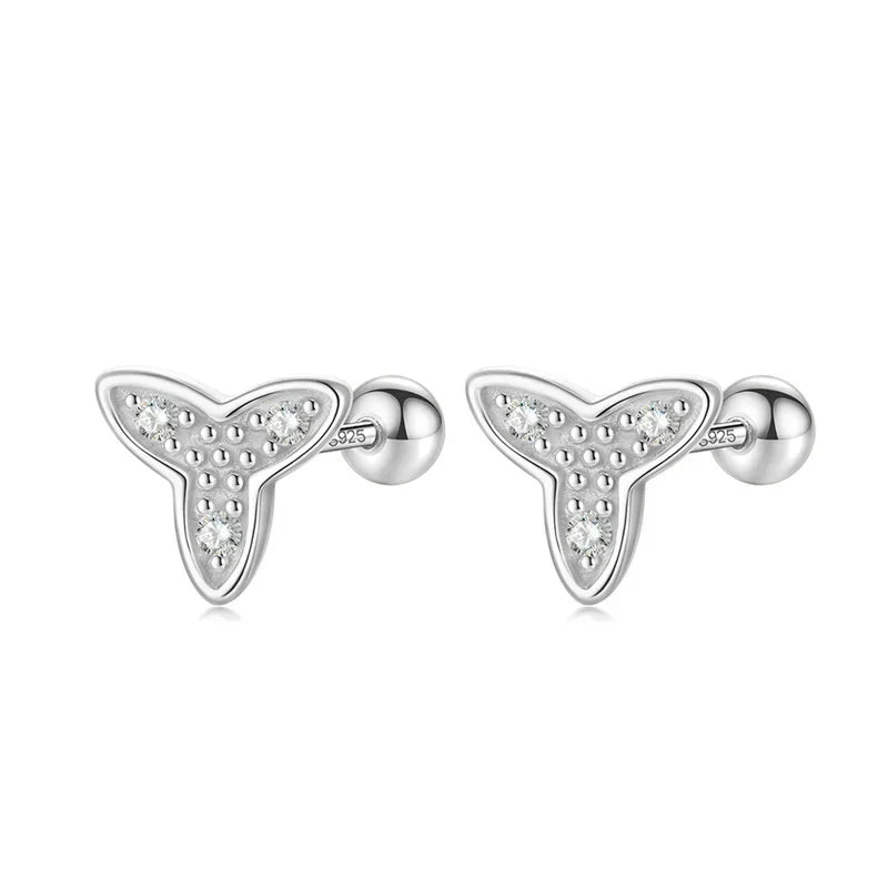 Aretes Flor con Zirconia de Rosca