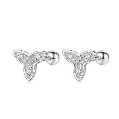Aretes Flor con Zirconia de Rosca