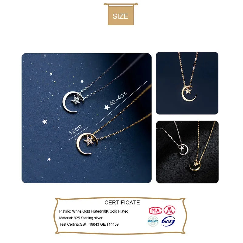Collar Choker Luna y Estrella con Zirconias