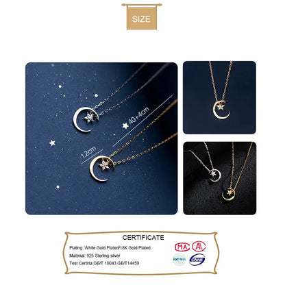 Collar Choker Luna y Estrella con Zirconias