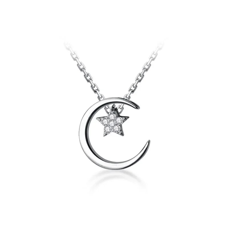 Collar Choker Luna y Estrella con Zirconias