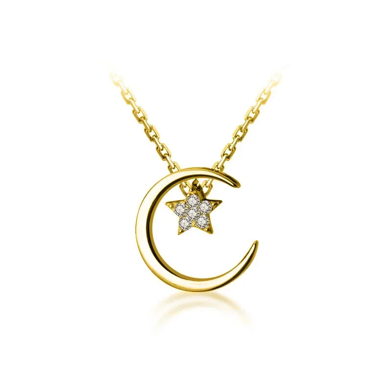 Collar Choker Luna y Estrella con Zirconias