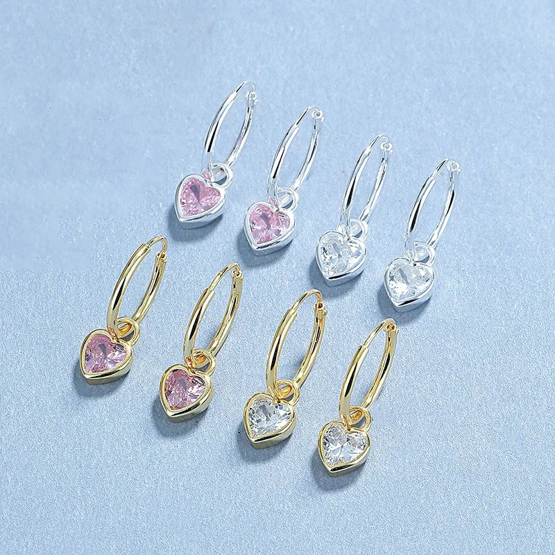 Arracadas Corazón Romántico con Zirconia