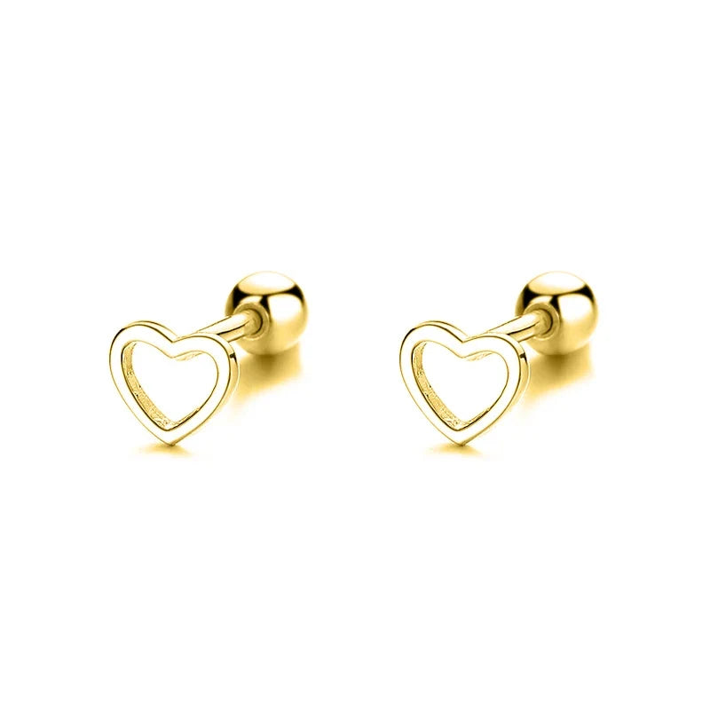 Aretes Corazón Calado de Rosca