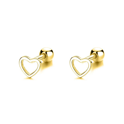 Aretes Corazón Calado de Rosca