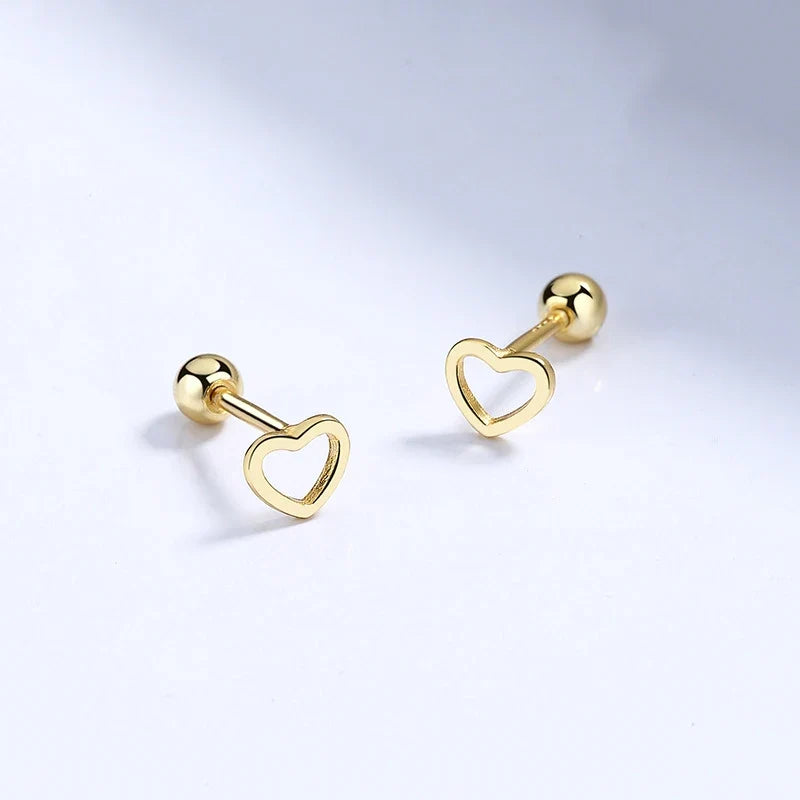 Aretes Corazón Calado de Rosca