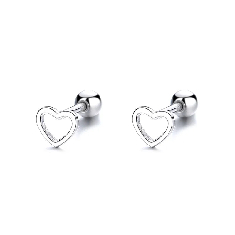 Aretes Corazón Calado de Rosca